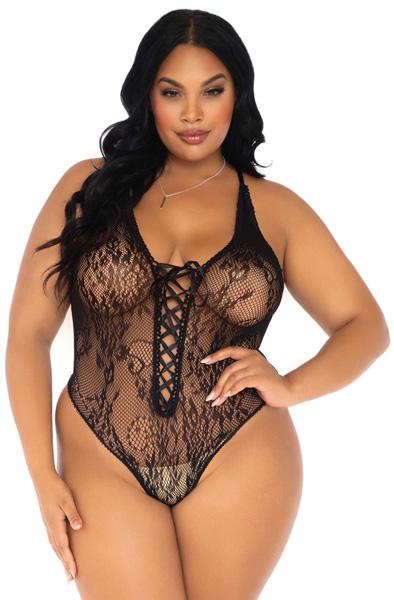 Leg Avenue Floral Lace Thong Teddy XL/XXL Teddy