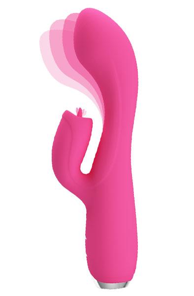 Pretty Love Doreen Pink Rabbitvibrator med roterande tunga