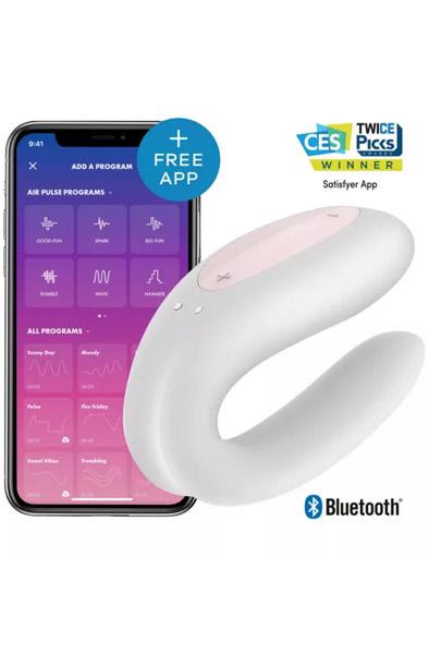 Satisfyer Double Joy White Appstyrd parvibrator
