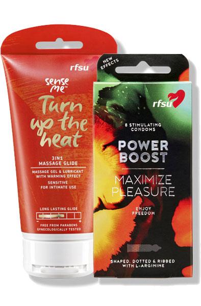 RFSU Turn Up The Heat 150ml + Power Boost 8st Paketerbjudande