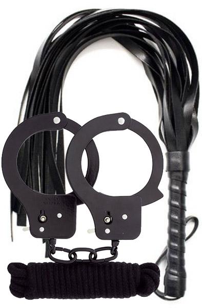 Cuffs, Rope & Whip Black Paketerbjudande