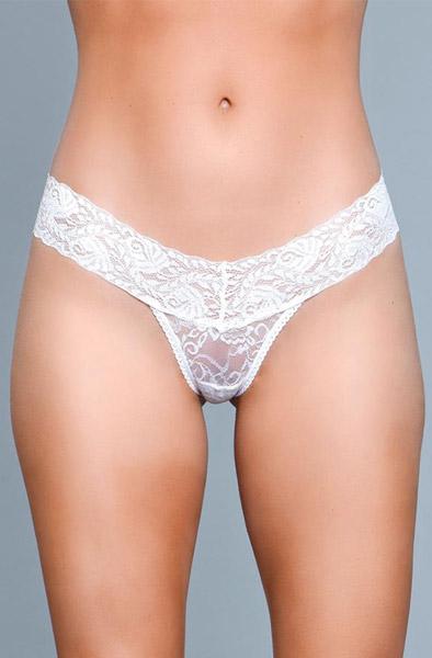 BeWicked V-Cut Lace Panties White XL Spetstrosa