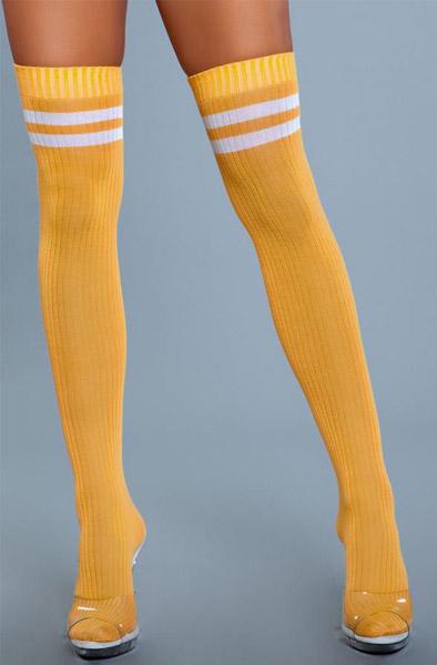 Going Pro Thigh High Stockings Yellow One Size Gula knästrumpor