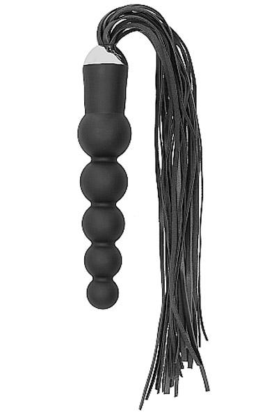 Black Whip With Curved Silicone Dildo Dildo