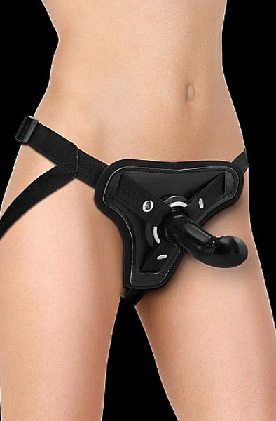 Ouch Adjustable Strap-on Set Black 13cm Strap-on med sele