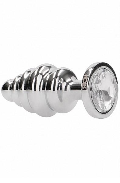 Ribbed Diamond Plug Silver Analplugg metall