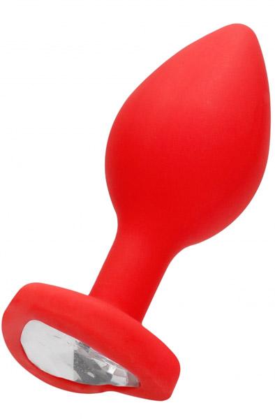 Regular Diamond Heart Butt Plug Red Analplugg
