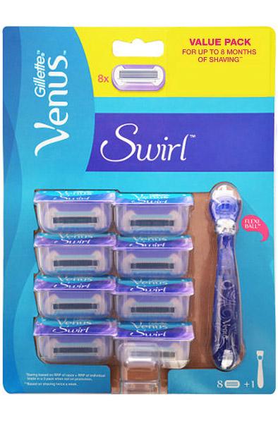 Gillette Venus Swirl Razor + 8-pack Venus rakhyvel