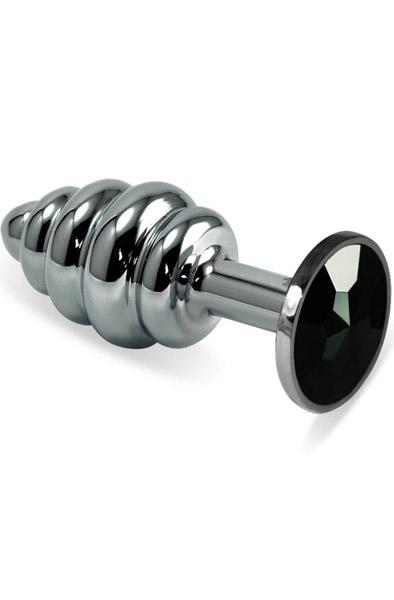 Lovetoy Rosebud Spiral Plug Black Analplugg metall