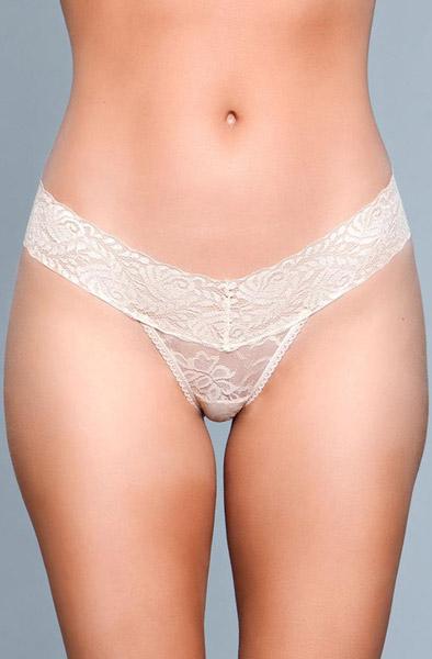 BeWicked V-Cut Lace Panties Nude L Spetstrosa
