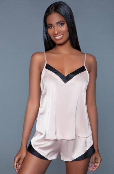 BeWicked Natalie Satin Chemise & Briefs L Sexiga underkläder