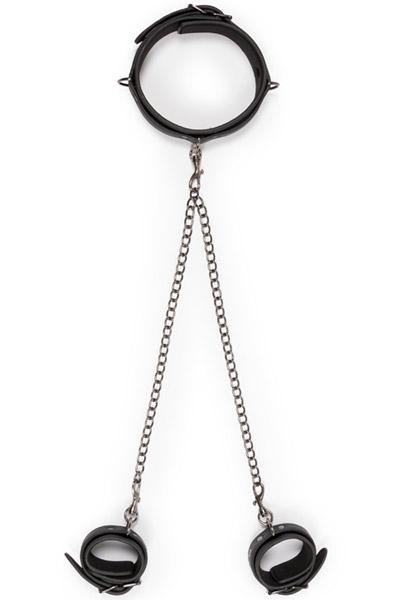 Easytoys Leather Collar With Anklecuff Halsband & Fotbojor