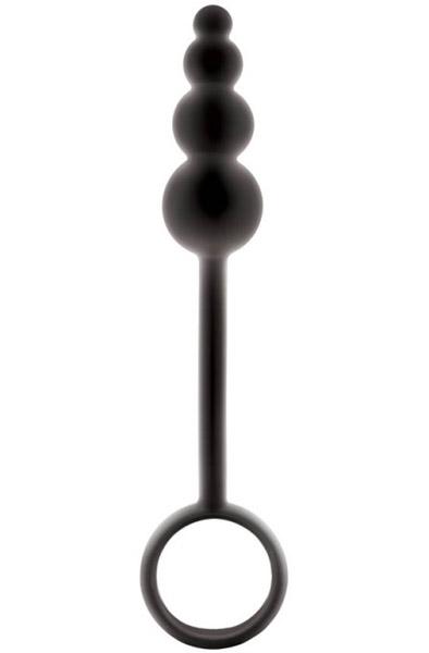 NS Novelties Renegad Ripcord Black Analplugg med penisring