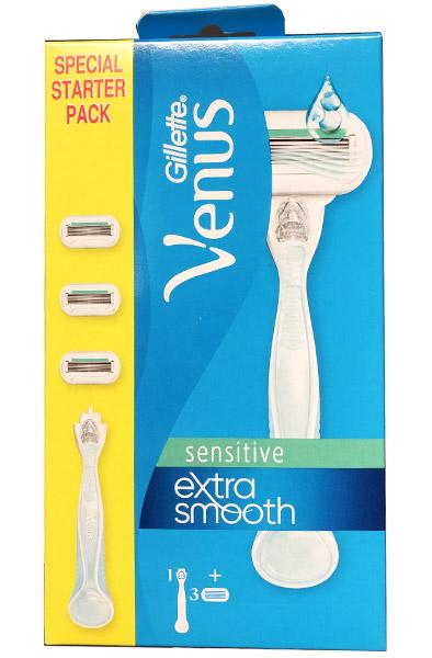 Venus Extra Smooth Sensitive Razor + 3 Blades Venus rakhyvel
