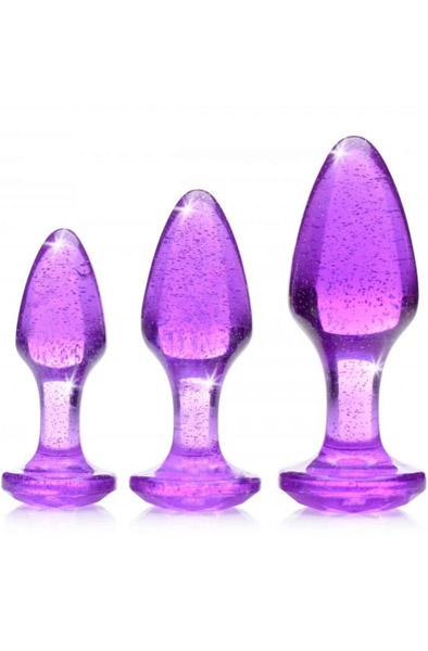 Booty Sparks Shimmering Gem Anal Plug Set Purple Analpluggar paket