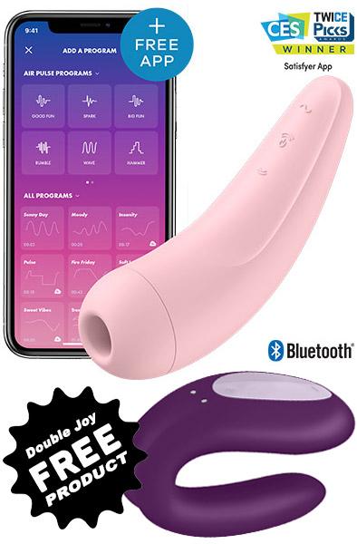 Satisfyer Curvy 2+ Pink + Double Joy Purple Paketerbjudande