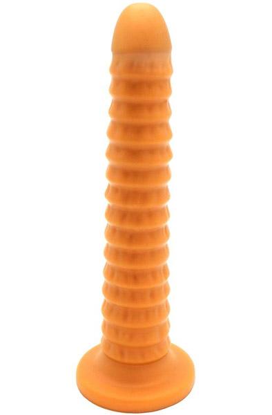 Gold Play Ribbed Medium 30cm Ø5,5cm Analdildo