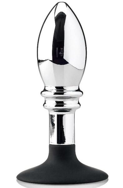 Butt Plug With Removable Black Silicone Base 12cm Analplugg metall