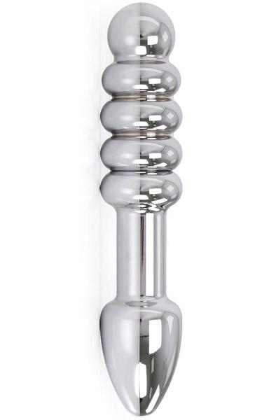 Rounded Double-ended Steel Dildo Analplugg metall