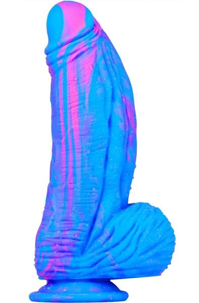 Silicone Dildo Fat Dick Blue-Pink 25cm Monster dildo