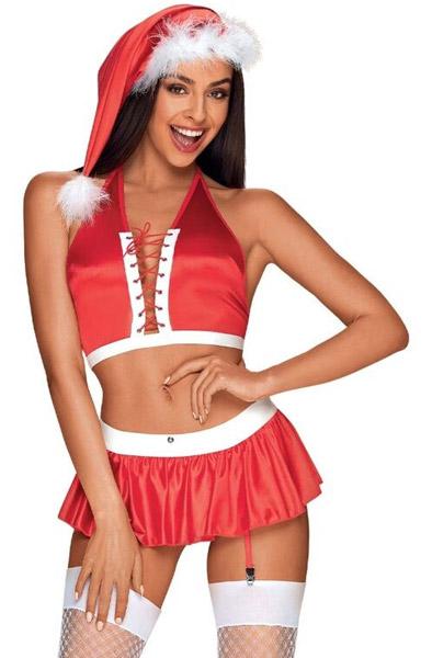 Obsessive Ms Claus Sexy Christmas Costume S/M Sexiga kläder
