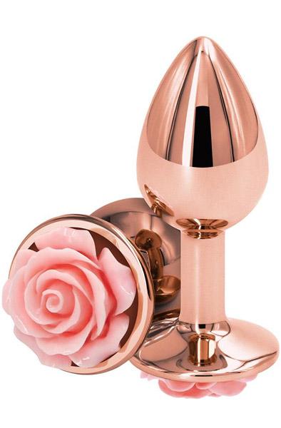NS Novelties Rose Buttplug Small Pink Analplugg metall