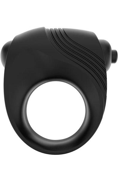 Cockring + Mini Bullet Silicone Black Penisring med vibrator