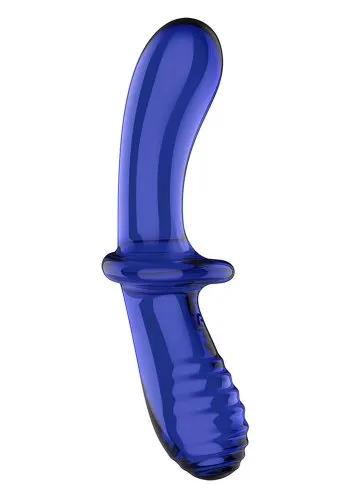 Satisfyer Double Crystal Glass Dildo, Blue