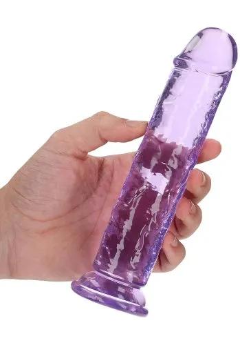Crystal Clear dildo 18 cm, Purple