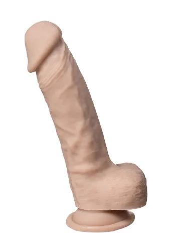 Real Skin Dual Density Dildo med pung 21 cm