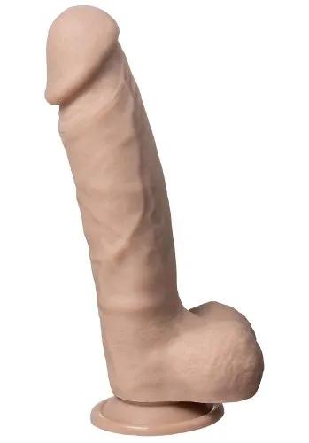 Real Skin Dual Density Dildo med pung 23 cm