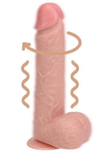Realrock Vibrating and Rotating Straight Cock with Balls 20,8 cm