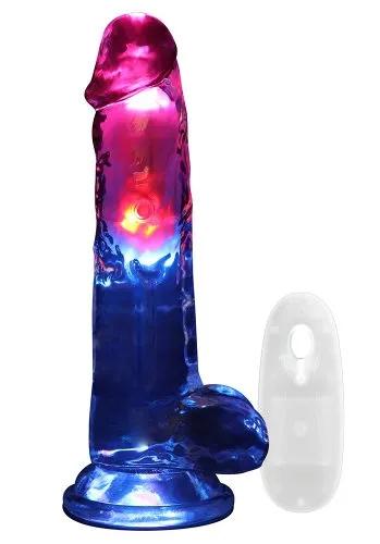Realrock LED Vibrating Straight Cock with Balls 20 cm