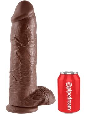 King Cock Realistic Dildo with Balls, 31 cm, mörk