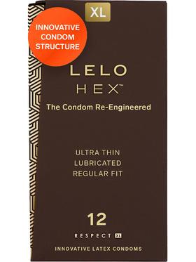 LELO HEX Respect XL, Kondomer, 12-pack