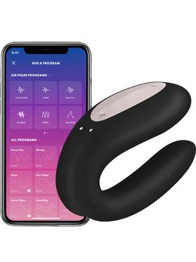 Satisfyer Connect Double Joy, Partner Vibrator, svart