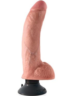 King Cock Vibrating Cock with Balls, 23 cm, ljus