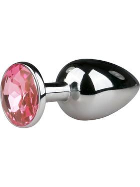 EasyToys Metal Butt Plug No. 1 with Crystal, small, silver/rosa