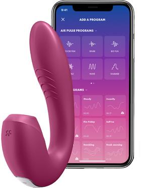 Satisfyer Connect Sunray, Air Pulse Stimulator + Vibration, berry