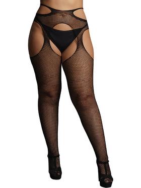 Le Désir Suspender Pantyhose with Strappy Waist, One Size Plus