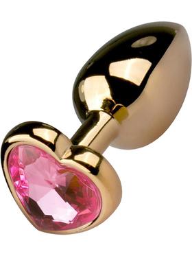 EasyToys Metal Butt Plug No. 3 with Heart, small, guld/rosa