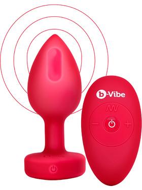 B-Vibe Vibrating Heart, Remote Control Plug, röd