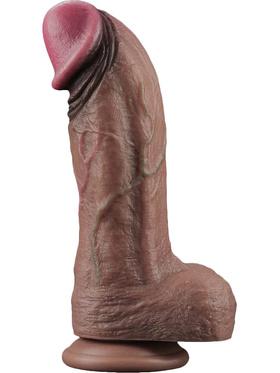 LoveToy Dual-Layered Silicone XXL Cock, 28 cm, mörk
