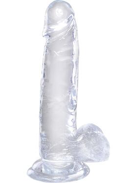 King Cock Clear Dildo with Balls, 20 cm, transparent