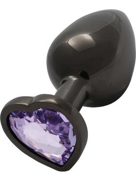 Ouch! Heart Gem Metal Butt Plug, medium, grå