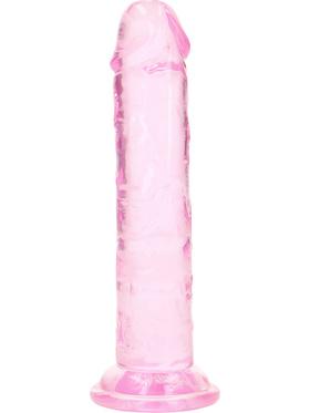 RealRock Crystal Clear Straight Realistic Dildo, 14.5 cm, rosa