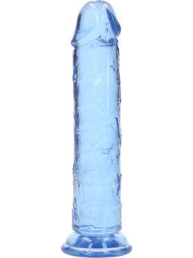 RealRock Crystal Clear Straight Realistic Dildo, 18 cm, blå