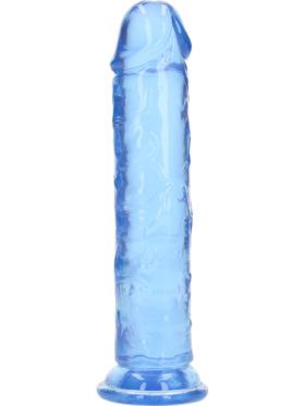 RealRock Crystal Clear Straight Realistic Dildo, 20 cm, blå