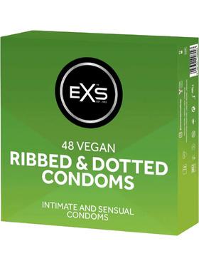 EXS Ribbed & Dotted Kondomer, 48-pack