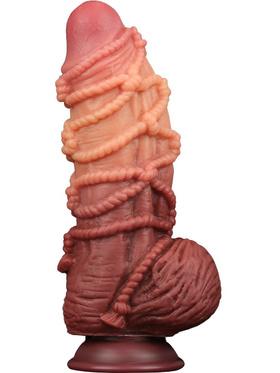 LoveToy Dual-layered Silicone Cock with Rope, 24 cm